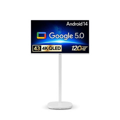 [더함] CHIQ 스마트 구글 5.0 OS 안드로이드 14 FHD TV 43인치 (화이트) + 이동형스탠드