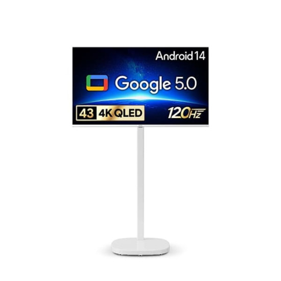 [더함] CHIQ 스마트 구글 5.0 OS 안드로이드 14 FHD TV 43인치 (화이트) + 이동형스탠드