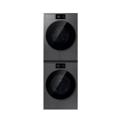 [삼성] 비스포크 AI 원바디 세탁기 21kg + 건조기 20kg + 상단 설치 키트 (다크스틸)