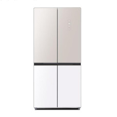 [하이얼] 글램글라스 4도어 냉장고 433L 글램화이트/베이지