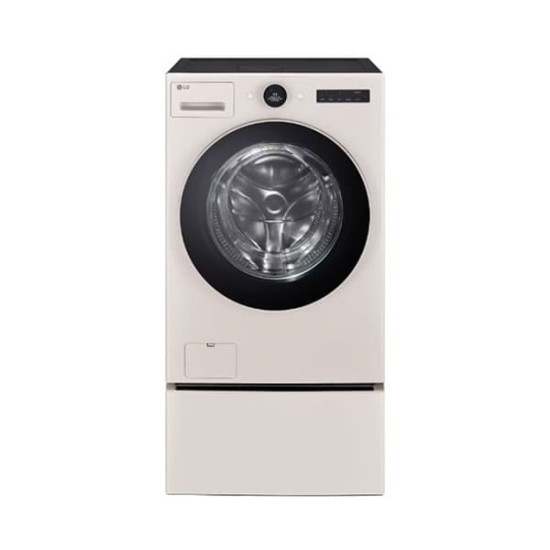 [LG] 트롬 오브제컬렉션 워시콤보 세탁기 25kg + 건조기 15kg + 키높이 수납함 (네이처 베이지)