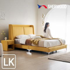 [쉐우드] 루아벨 평상형 LED 패브릭 침대 프레임 LK (라지킹)+협탁
