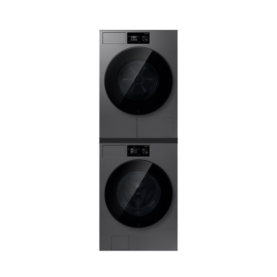 [삼성] 비스포크 AI 원바디 세탁기 24kg + 건조기 20kg + 상단 설치 키트 (다크스틸)
